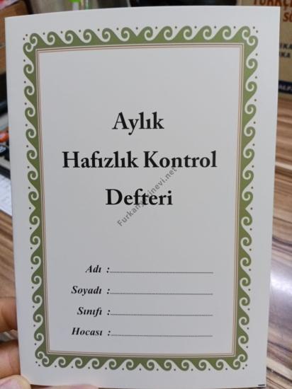 AYLIK HAFIZLIK KONTROL DEFTERİ